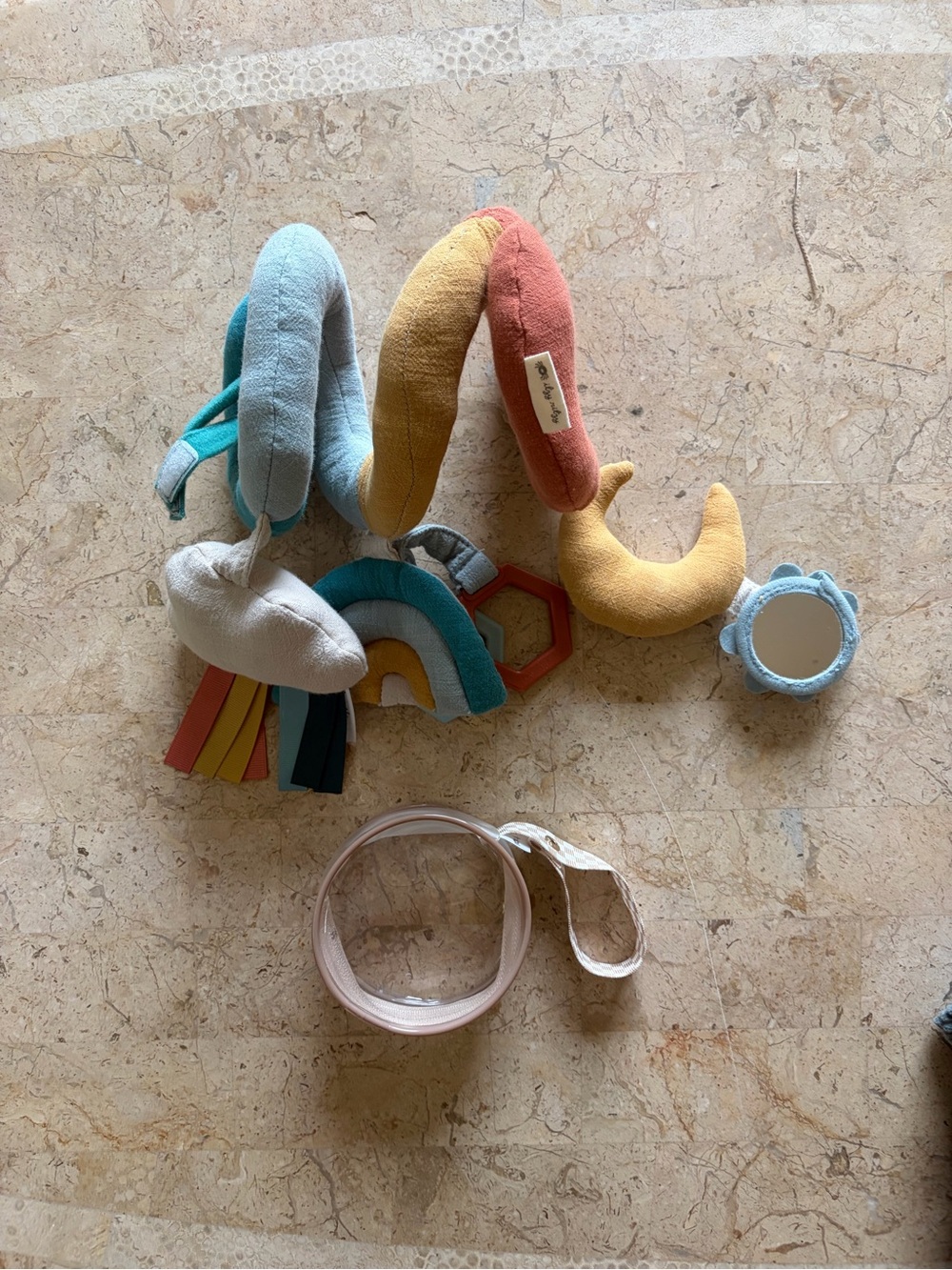 Itzy ritzy Spiral car seat Toy pacifier holder